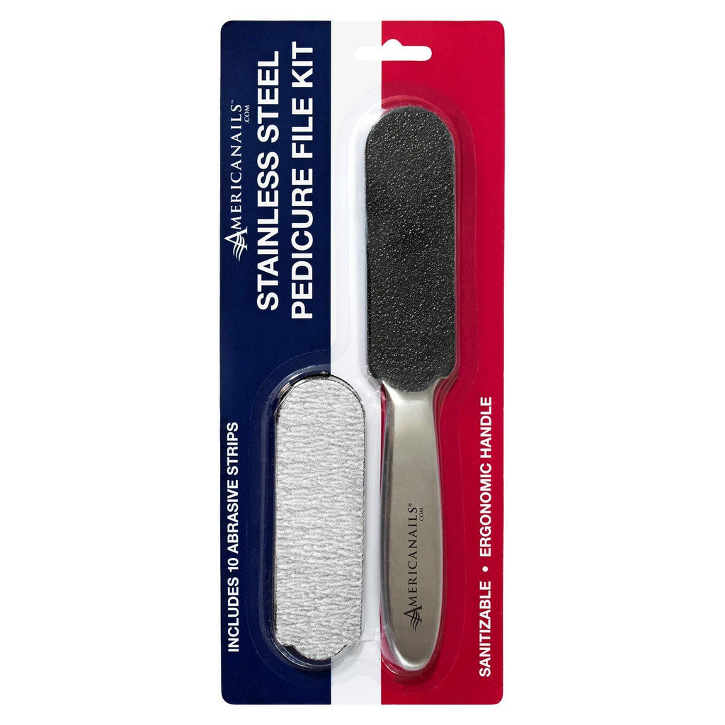 Americanails Stainless Steel Pedicure File Kit with EasyPeel Abrasive Strips - BeesActive Australia