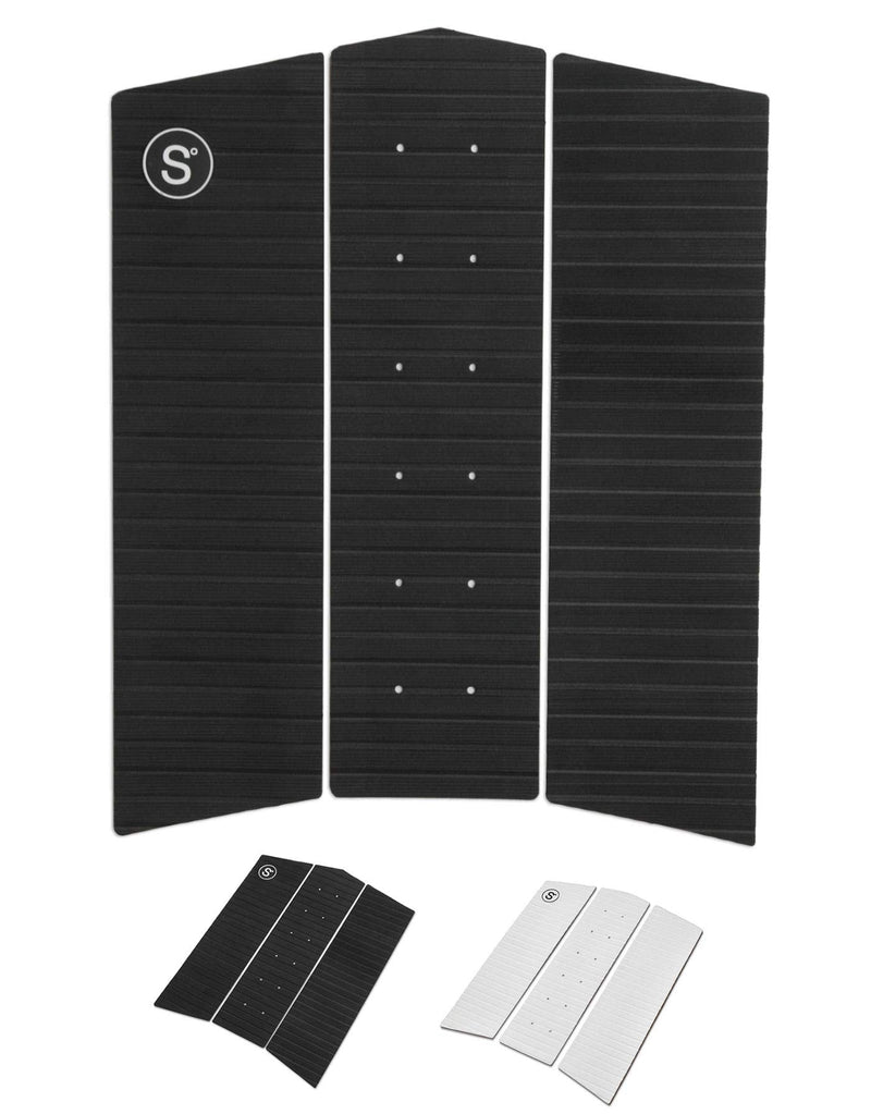 SYMPL Surfboard Front Traction Pad  3 pc Front Grip  Surfboard, Skimboard, Longboard Deck  Maximum Grip Stomp Pad  3M Adhesive  Fits Surf, Skim Board, Long Deck, Wakesurf, Fish Boards black - BeesActive Australia