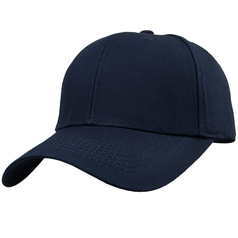 moonsix Baseball Cap,Unisex Plain Cotton 6 Panel Sport Dance Summer Curved Visor Hat 2-navy Blue(classic Cotton) - BeesActive Australia