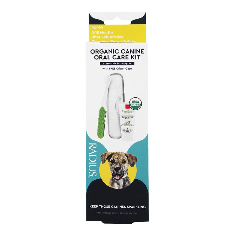 RADIUS Puppy Kit Dog Toothbrush USDA Organic Dental Solutions 0.8oz Toothpaste Ultra Soft Bristle for Dogs Designed to Clean Teeth - Pack of 1 1 Count (Pack of 1) - BeesActive Australia