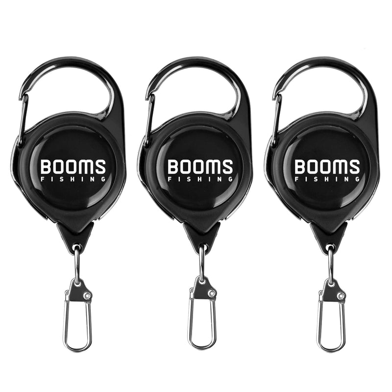Booms Fishing RG1 Fly Fishing Zinger Retractor 3 pcs Black - BeesActive Australia