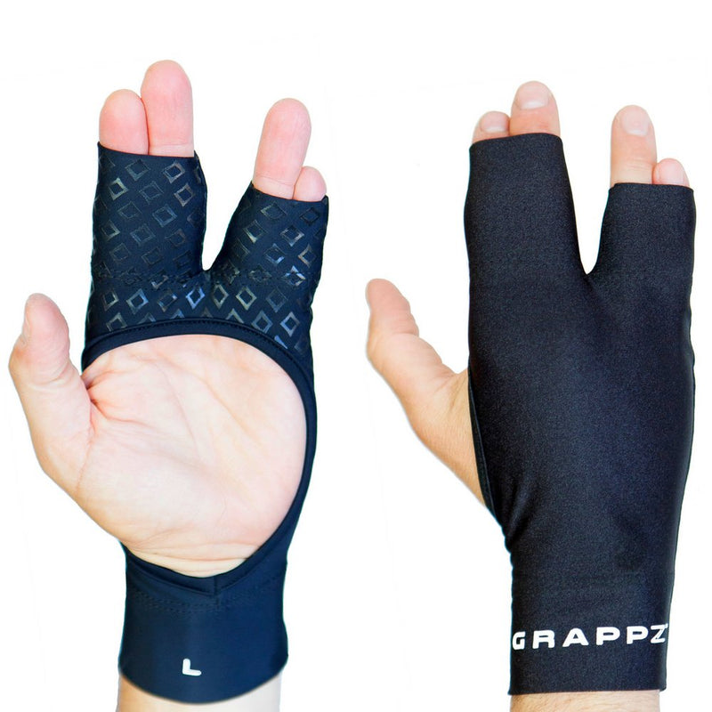 Grappz Flexible Splint for Fingers - Finger Tape & Sports Tape Alternative Athletic Gloves Pair, Injury Jam Protection & Grip Support for BJJ, & All Sports (Black, Unisex) Large - BeesActive Australia