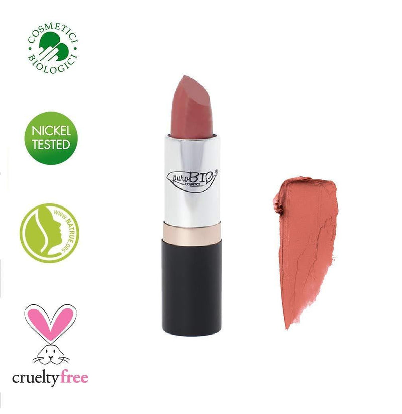 PuroBIO Certified ORGANIC High-pigmented and Long-Lasting Semi-Matte Lipstick with Castor oil, Vitamin E and Antioxidants NO.12 WATERMELON. ORGANIC.NICKEL TESTED. CRUELTY-FREE. MADE IN ITALY - BeesActive Australia