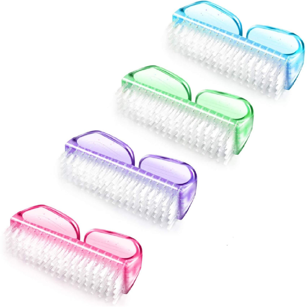 Handle Nail Brush Fingernail Brush Cleaner Hand Scrub Cleaning Brush for Toes Medium Crystal Four Color - BeesActive Australia