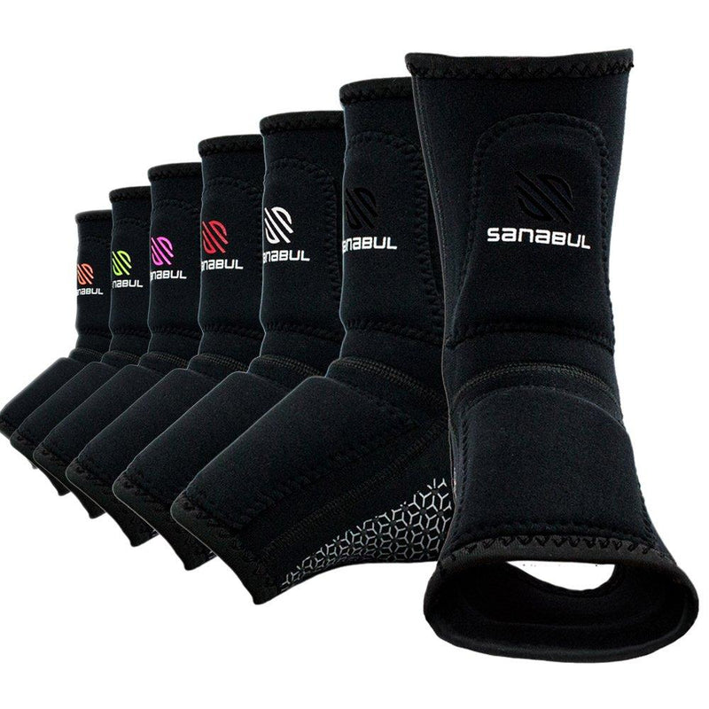 [AUSTRALIA] - Sanabul Essential Striking Gel Ankle Guard for MMA Muay Thai Kick Boxing (Pair) Black L-XL 