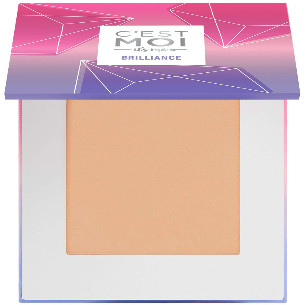 C'est Moi Brilliance Pressed Powder Foundation | Lightweight Buildable Mineral Foundation for Delicate Skin Types with Light/Medium Tones, Clinically Tested Clean Ingredients, Sand, 0.20 oz - BeesActive Australia