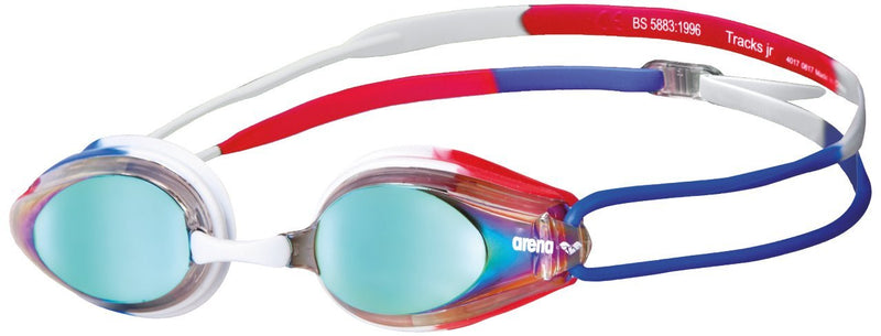 [AUSTRALIA] - Arena Tracks Jr Youth Swim Goggles Gold / Blue / Red Mirror 