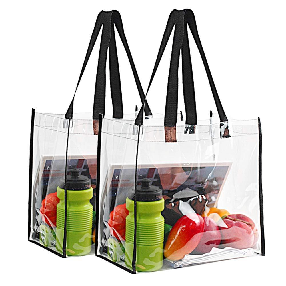 2-Pack Stadium Approved Clear Tote Bag, Stadium Security Travel & Gym Clear Bag, Perfect for Work, School, Sports Games and Concerts,12"X 12"X 6" - BeesActive Australia