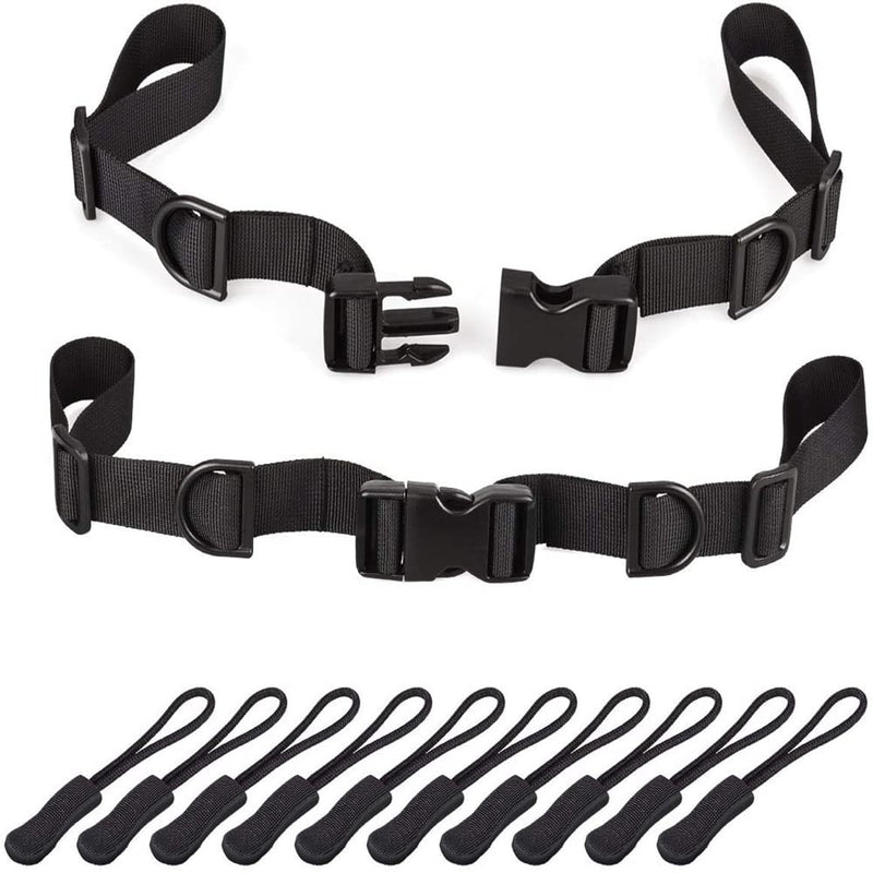 Oziral Backpack Chest Strap [2 Pack] Heavy Duty Adjustable Backpack Sternum Strap Chest Belt with 10 Pieces Zipper Pulls - BeesActive Australia