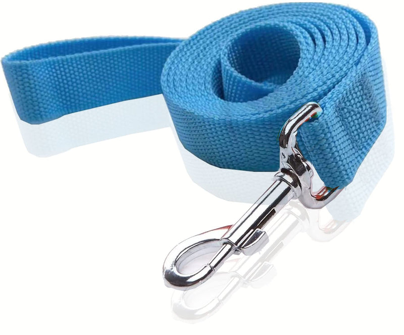 Durable Nylon Dog Leash 4 Ft 5 Feet 6 Foot Long, Walking Training Dog Leashes for Medium Large Dogs, 1 Inch Wide 1" X 6 ft Blue - BeesActive Australia