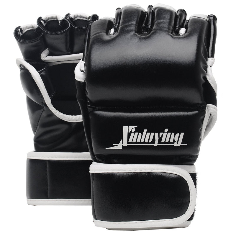 [AUSTRALIA] - Xinluying MMA Gloves Martial Arts Grappling Sparring Punch Bag UFC Boxing Training Half Mitts for Men Women Large 