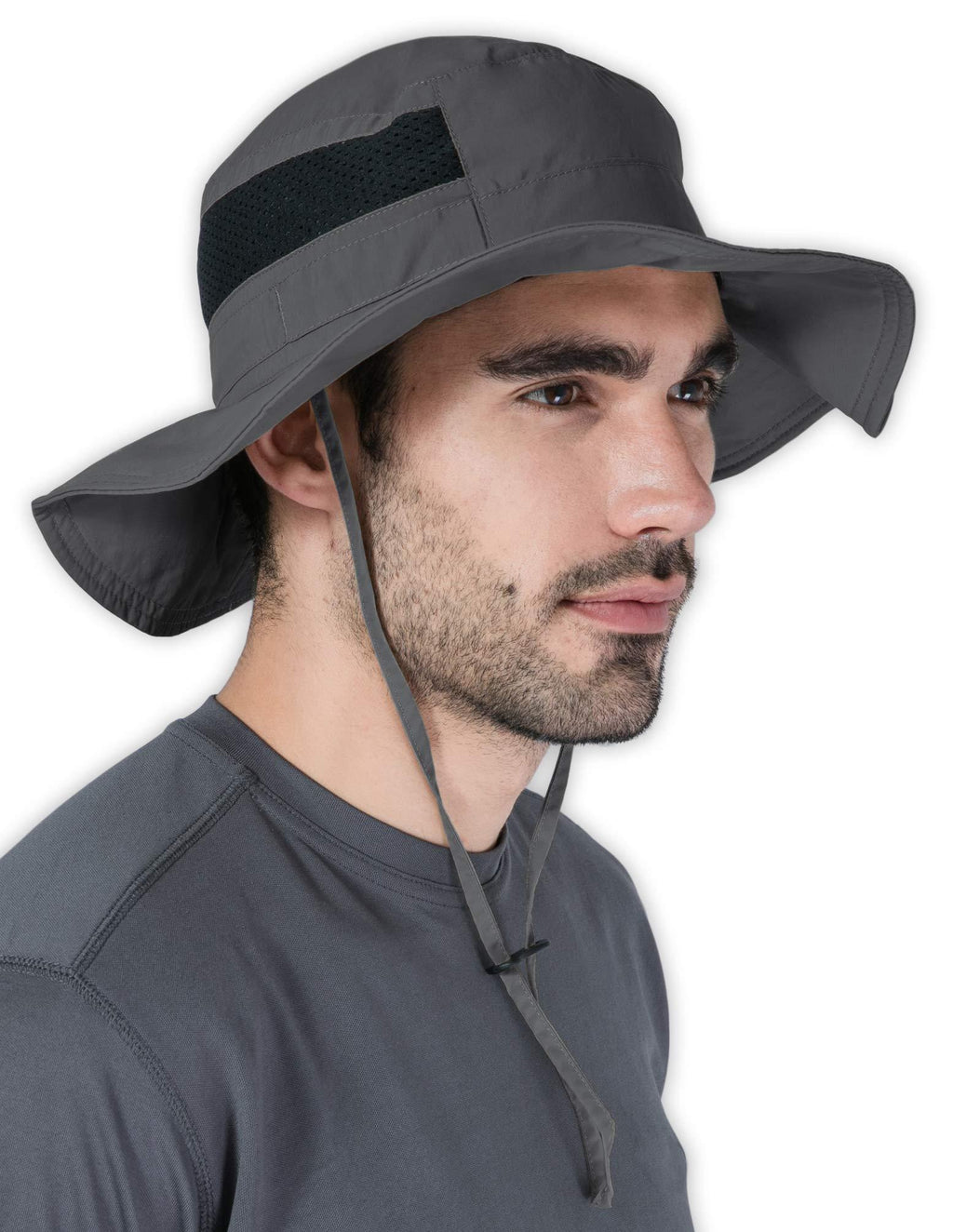 [AUSTRALIA] - Fishing & Hiking Boonie Sun Hat - UV Protection Safari & Camping Bucket Hats for Men & Women for Outdoor Gardening - UPF 50+ Dark Gray 