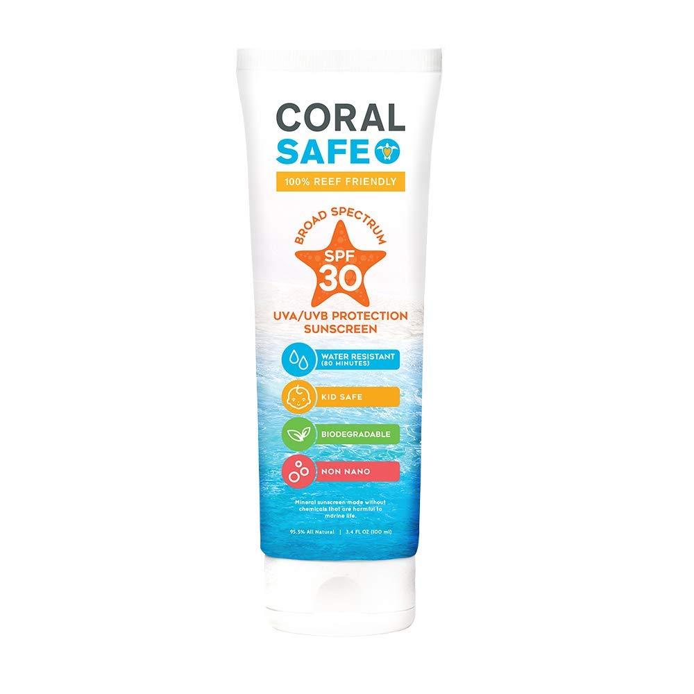 Coral Safe Natural SPF 30 Mineral Sunscreen - Body Skin Care Products for Men and Women - Hand and Facial Sunblock - Kid and Baby Safe - 3.4 fl oz - BeesActive Australia