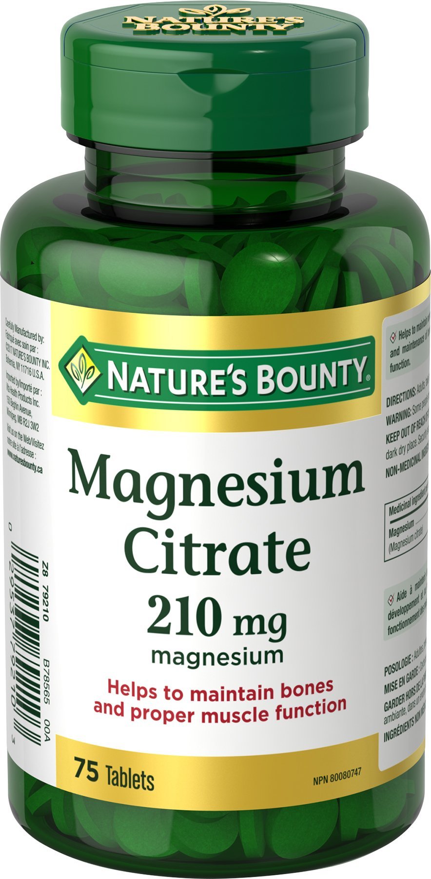 Nature's Bounty Magnesium Citrate 210mg, 75 Tablets - BeesActive Australia