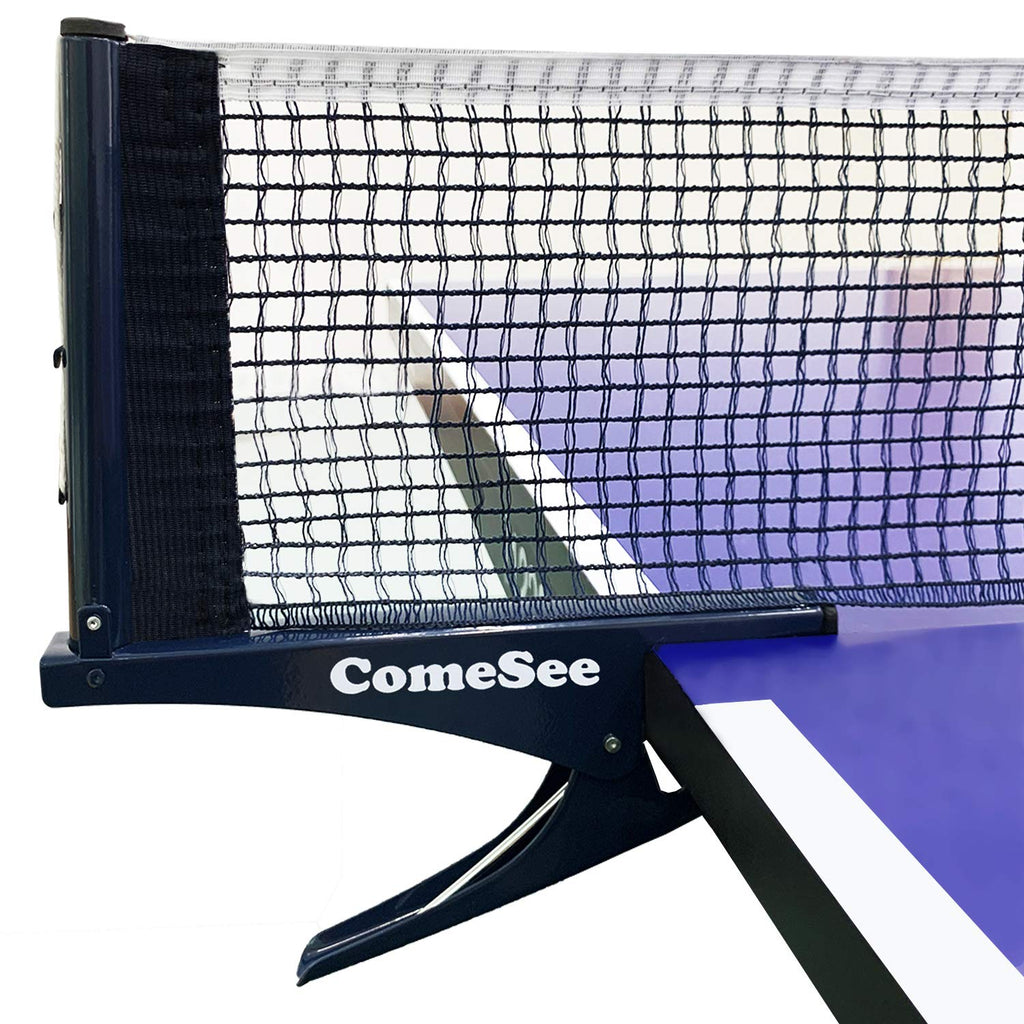 [AUSTRALIA] - Comesee Kioos Collapsible Table Tennis Net Professional Steel Pingpong Net Clip Grip Mesh Training Competition Portable Tension Adjustable Post (Navy) 