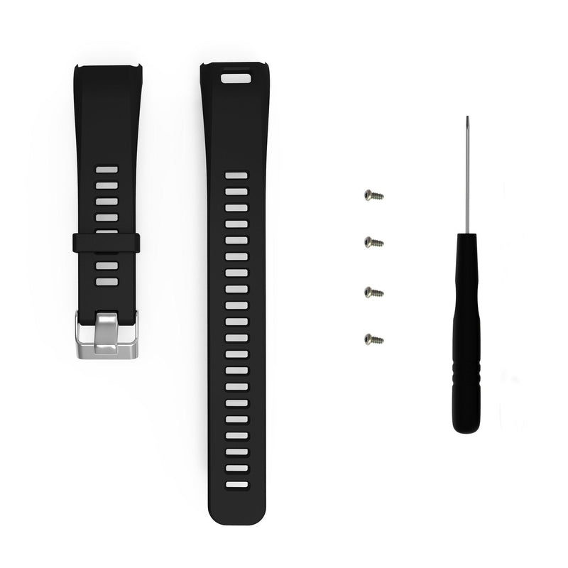 Band for Garmin vivosmart HR, Silicone Strap Replacement Wristband for Garmin vivosmart HR(No Tracker) Style A: Black 5.5"-8.7" wrist - BeesActive Australia