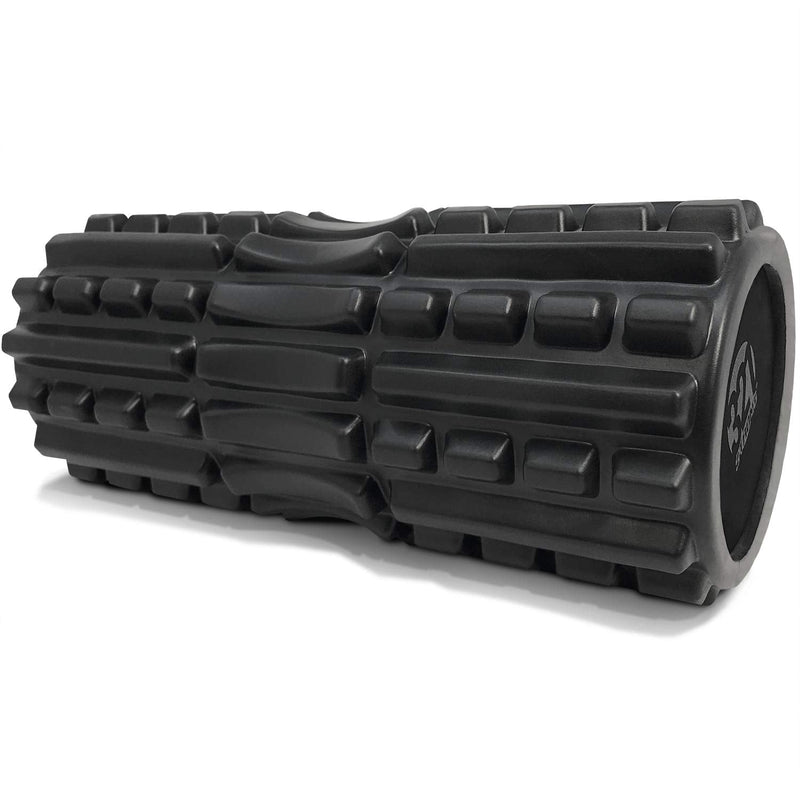 321 STRONG Foam Roller - Extra Firm High Density Deep Tissue Massager with Spinal Channel Black - BeesActive Australia
