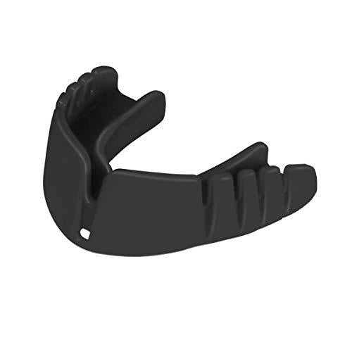 [AUSTRALIA] - OPRO Snap-Fit Mouthguard | Gum Shield + Strap for Ball, Combat and Stick Sports -18 Month Dental Warranty (Adult and Kids Sizes) Jet Black 