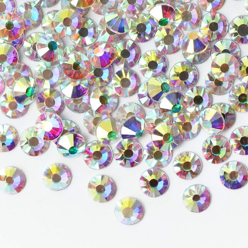 Minejin Nail Art Rhinestones AB Color Flat Back Charms Crystals Stones Super Shiny Cellphones Decorations Gems SS3 1440 Pieces - BeesActive Australia