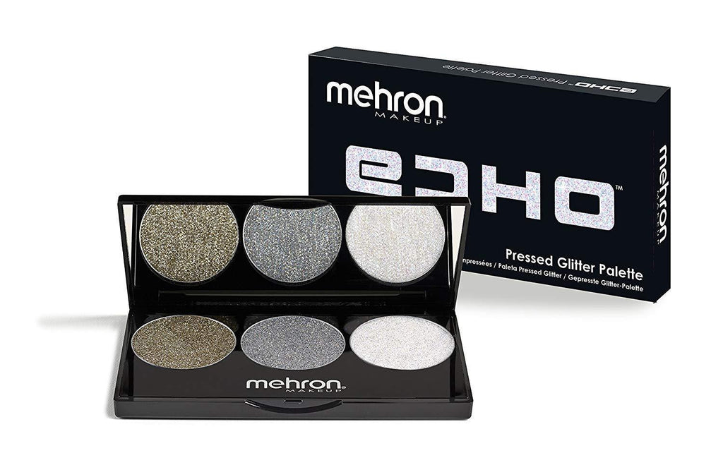 Mehron Makeup Echo Pressed Glitter Palette (Gold, Silver, Opalescent) - BeesActive Australia