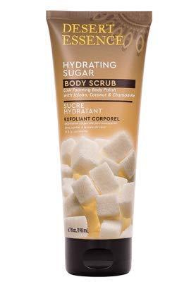 Desert Essence Hydrating Sugar Body Scrub - 6.7 Fl Ounce - Low Foaming Body Polish Jojoba- Coconut & Chamomile - Moisturize Skin - Buff Away Dead Skin Cells - Smooth & Soften Sensitive Skin - BeesActive Australia