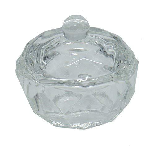 Buorsa 2 Pack Nail Art Acrylic Crystal Glass Dappen Dish Cup with Lid for Acrylic Liquid Powder Styling Tool - BeesActive Australia