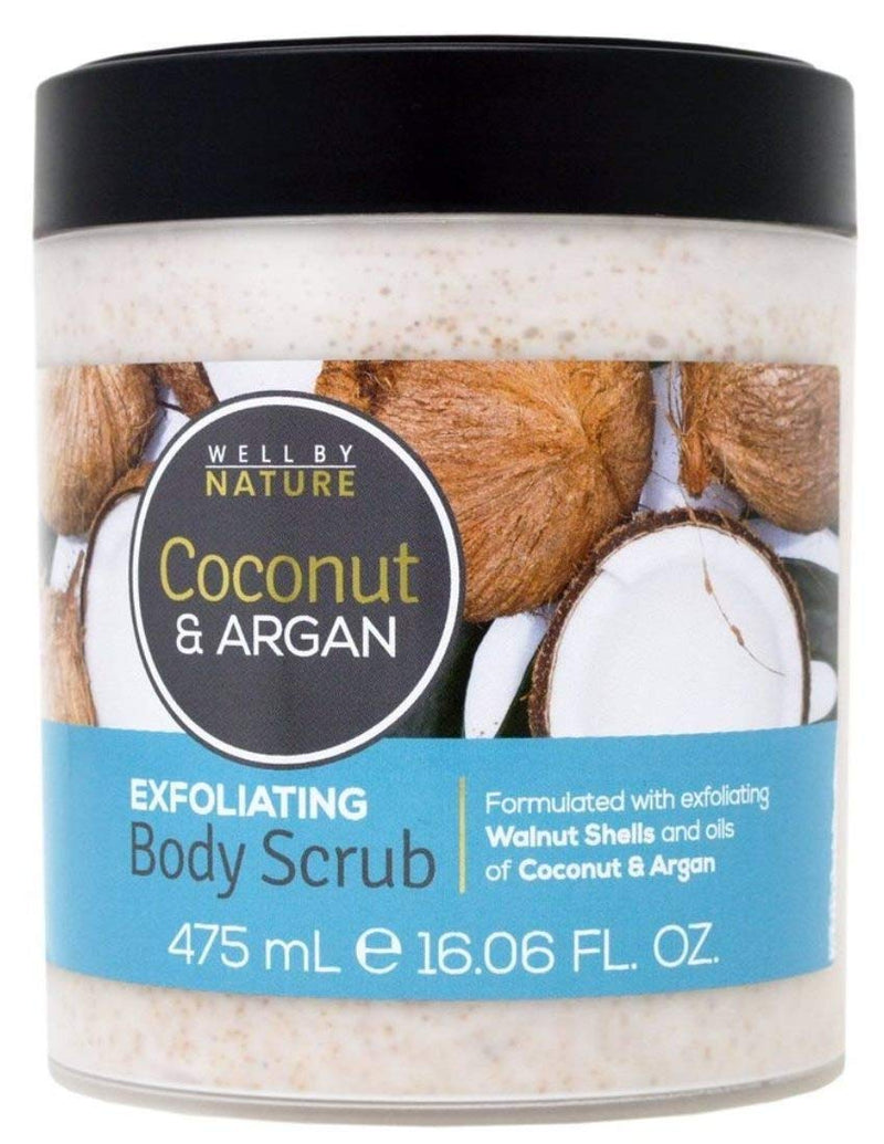 WELL by NATURE. Coconut & Argan exfoliating Body Scrub. 16.06 fl oz - BeesActive Australia