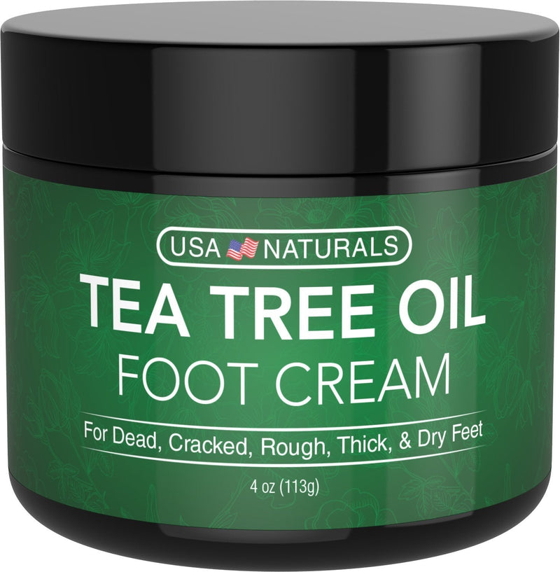 Tea Tree Oil Foot Cream - Instantly Hydrates and Moisturizes Cracked or Callused Feet - Rapid Relief Heel Cream - Natural Treatment Helps & Soothes Irritated Skin, Athletes Foot, Body Acne 4 Ounce (Pack of 1) - BeesActive Australia