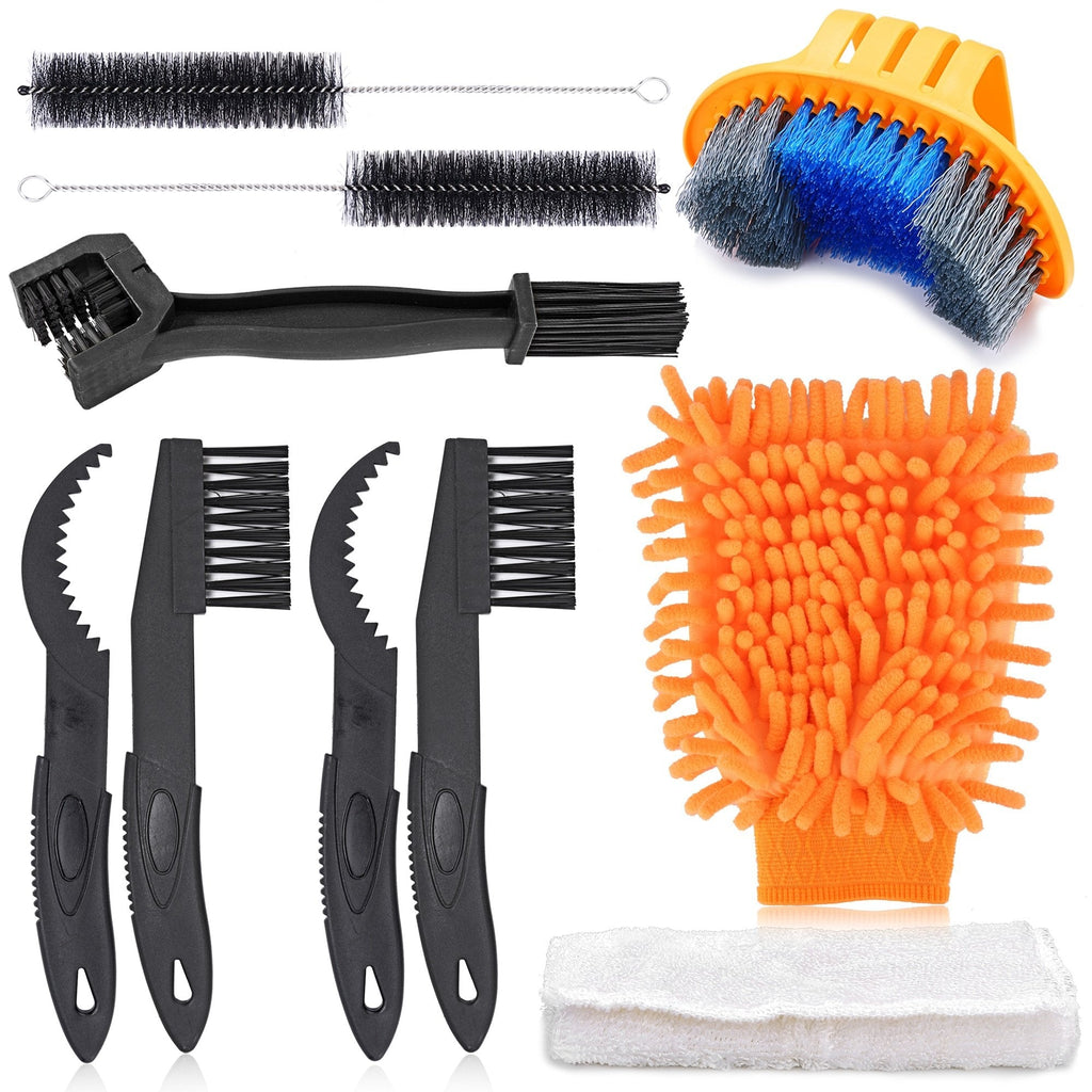 Oumers Bike Cleaning Tools Set (10 Pack), Bicycle Clean Brush Kit Make Mountain, Road, City, Hybrid, BMX and Folding Bike Chain/Crank/Sprcket/Tire Corner Rust Blot Dirt Clean | Durable/Practical - BeesActive Australia