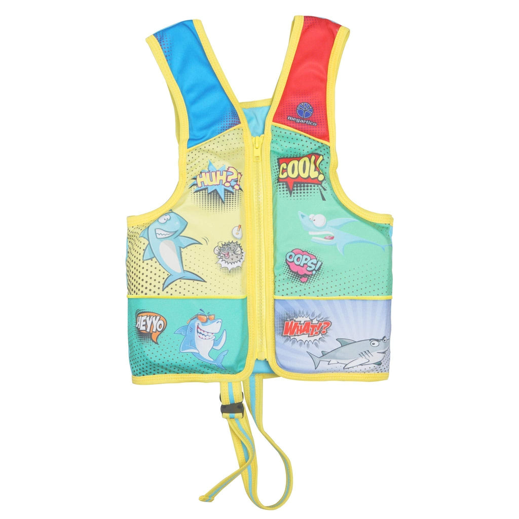 Megartico Kids Swim Vest Float Jacket Swimming Jacket Buoyant Aid Shark1 2-4 - BeesActive Australia