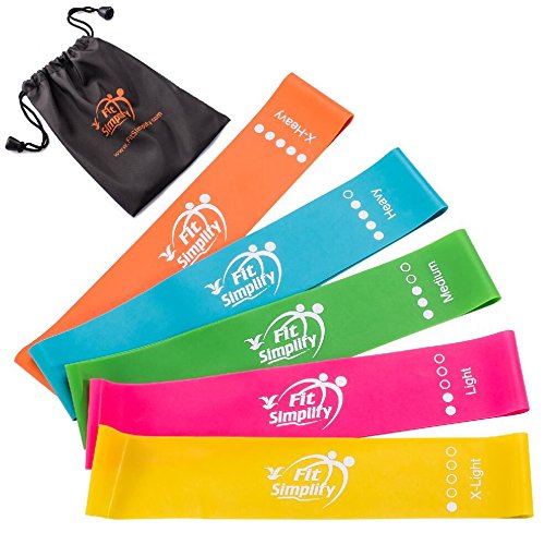 Fit Simplify 10 Inch Resistance Loop Exercise Bands, Set of 5, Assorted Colors - BeesActive Australia