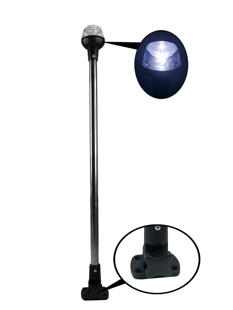[AUSTRALIA] - Pactrade Marine Boat LED All Round Anchor Fold Down Light SS Pole 8-30v 25''L USCG 2NM A16 Certified 