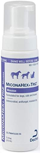 MiconaHex +Triz Mousse 7.1 ounces (200ml), Formulated for Dogs, Cats and Horses, Antimicrobial, Antifungal, Moisturizing, By Dechra Veterinary Products - BeesActive Australia
