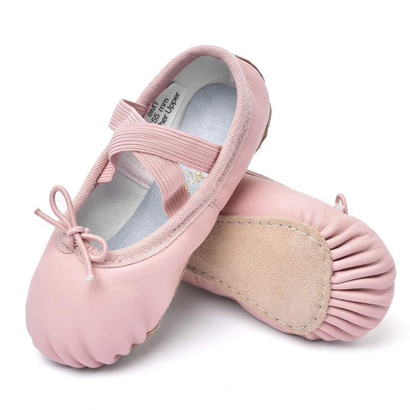 [AUSTRALIA] - STELLE Girls Premium Authentic Leather Ballet Shoes Slippers for Kids Toddler 10 Toddler Ballet Pink 