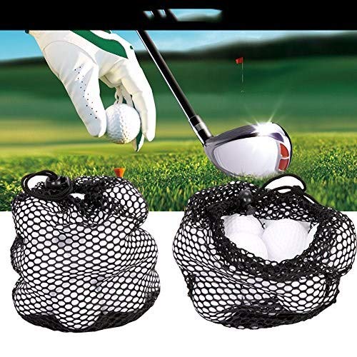 Tbest 3 Size Nylon Mesh Drawstring Pouch Golf Balls Holder Storage Bag Black Small - BeesActive Australia