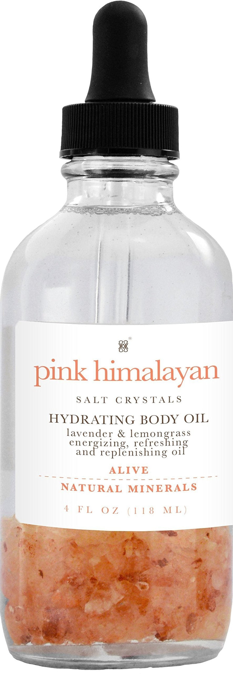 Measurable Difference Himalayan Pink Salt Infused Body Oil, 4 Fluid Ounce Lavender 4 Ounce - BeesActive Australia
