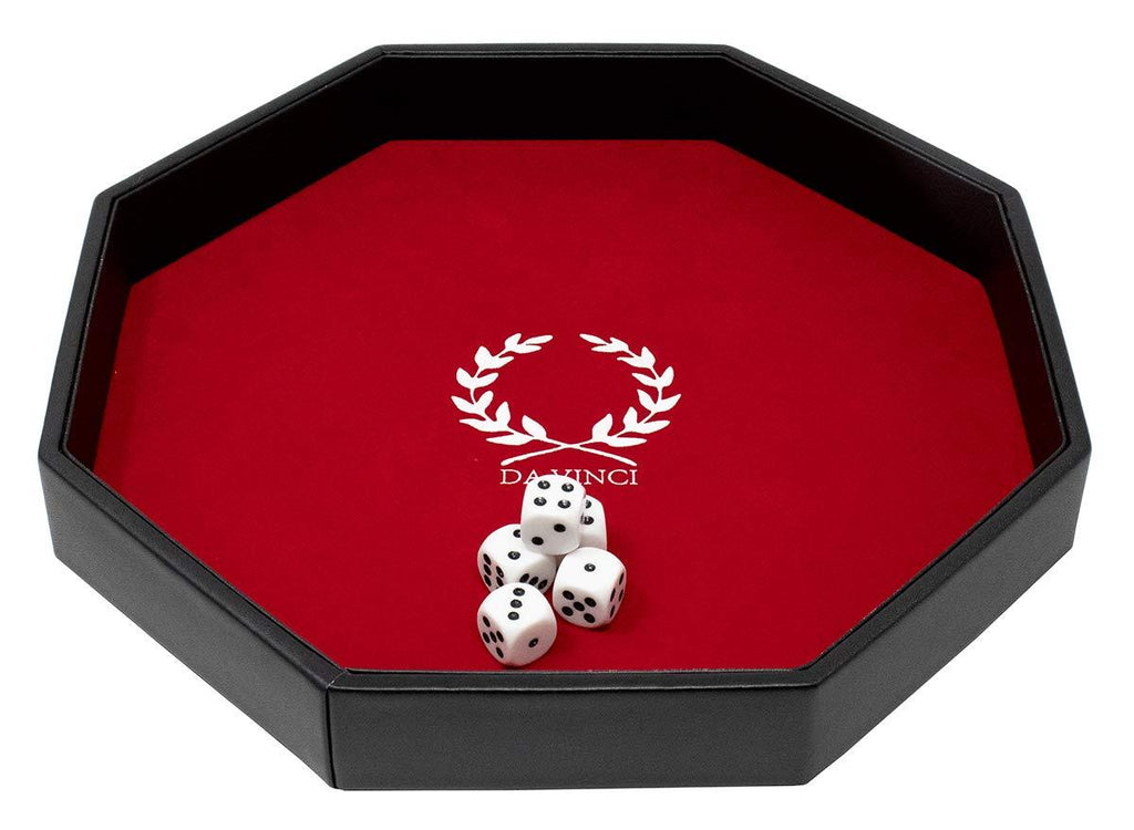[AUSTRALIA] - DA VINCI Dice Tray with 5 Dice for Casino or RPG Games, DND and Gaming Leatherette 