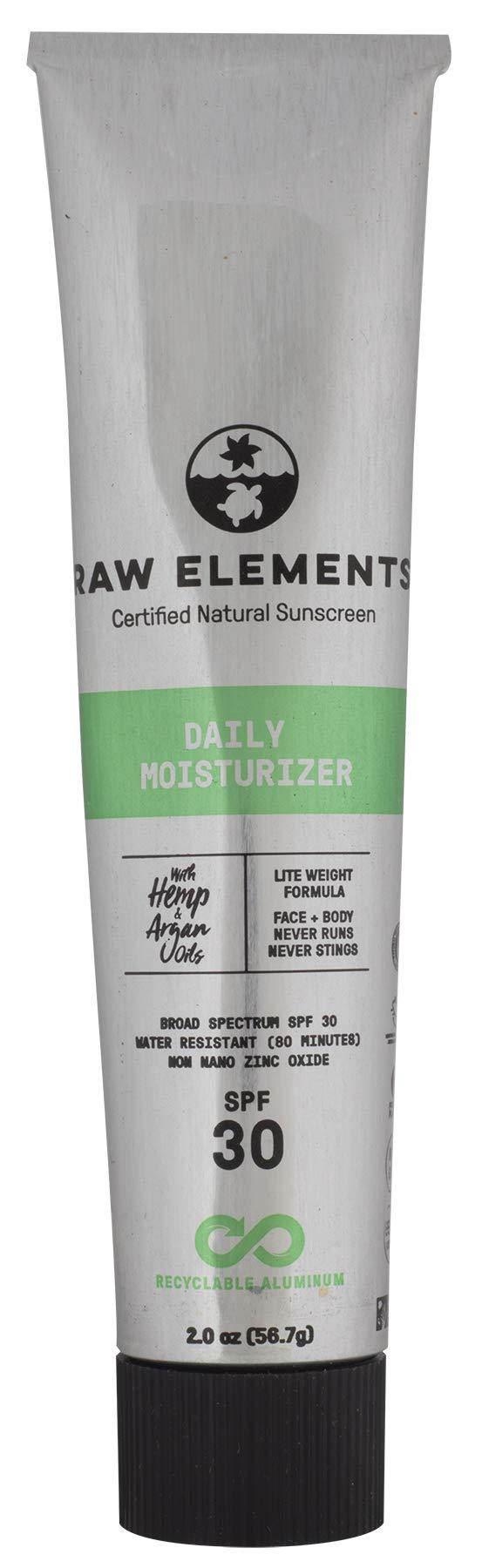 Raw Elements Daily Face Moisturizer Certified Natural Sunscreen | Non-Nano Zinc Oxide, 95% Organic, Reef Safe, SPF 30, Lightweight Formula in Aluminum Tube, 2oz - BeesActive Australia