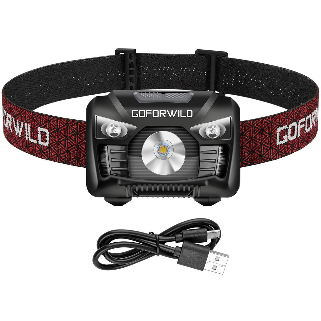 Rechargeable Headlamp, 500 Lumens White Cree LED Head Lamp Flashlight with Redlight and Motion Sensor Switch, Perfect for Running, Hiking, Lightweight, Waterproof, Adjustable Headband, 5 Display Modes 1 pack - BeesActive Australia