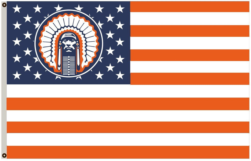 2but US Stars& Stripes Illinois Fighting Illini Chief Flag Banner 3x5 Feet - BeesActive Australia