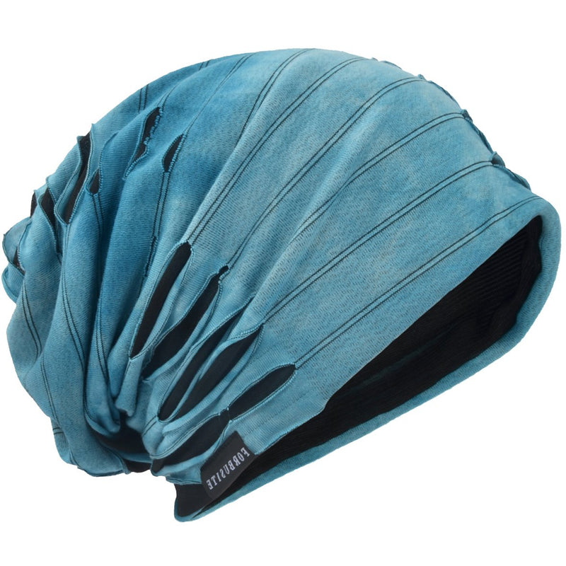 JESSE · RENA Men's Chic Striped Thin Baggy Slouch Summer Beanie Skull Cap Hat 9a-blue - BeesActive Australia