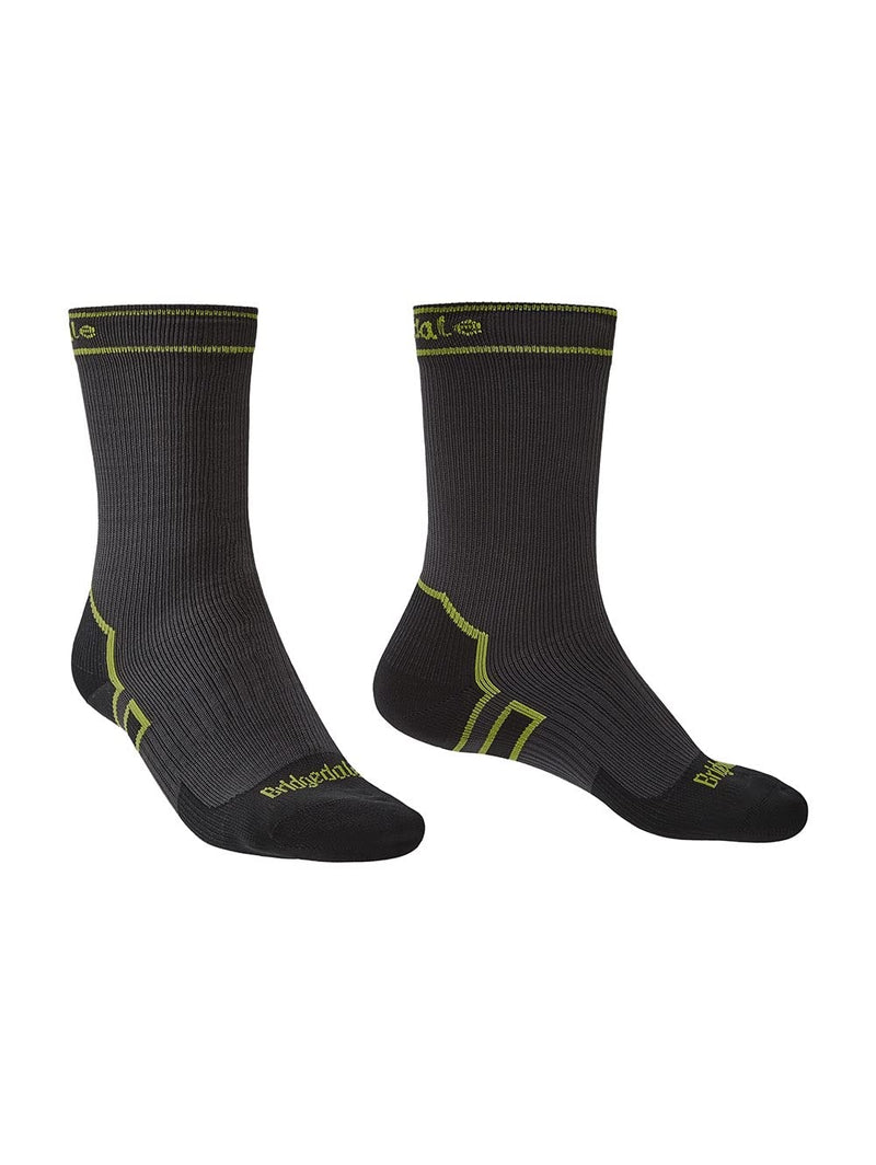 Bridgedale StormSock Lightweight Boot Waterproof Breathable Sock, Dk. Grey/Lime, XL - BeesActive Australia