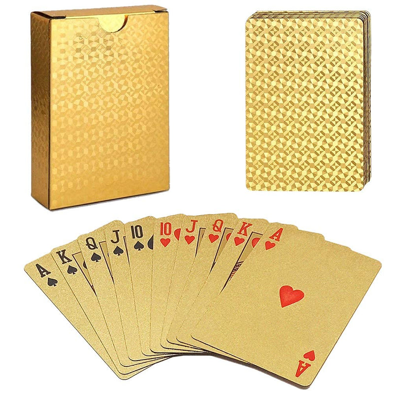 ACELION Waterproof Playing Cards, Plastic Playing Cards, Deck of Cards (Gold Diamond Cards) Gold Diamond Cards - BeesActive Australia