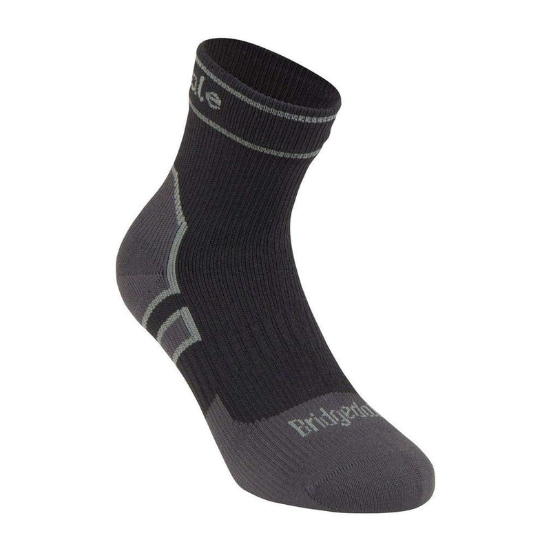 Bridgedale StormSock Lightweight Ankle Waterproof Breathable Sock, Black/Mid Grey, XL - BeesActive Australia