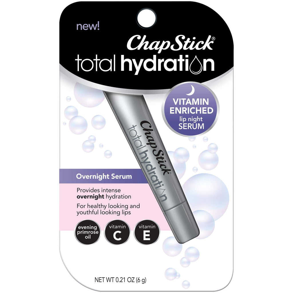 ChapStick Total Hydration Vitamin Enriched Lip Night Serum, Night Lip Serum for Overnight Lip Care - 0.21 Oz - BeesActive Australia