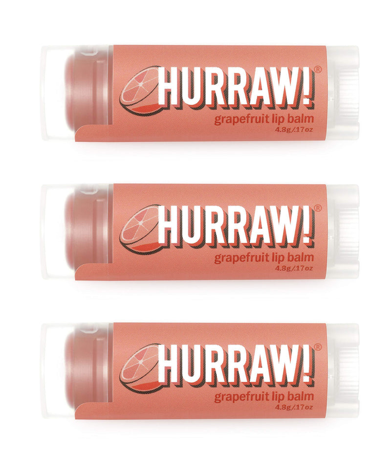 Hurraw! Grapefruit Lip Balm, 3 Pack: Organic, Certified Vegan, Cruelty and Gluten Free. Non-GMO, 100% Natural Ingredients. Bee, Shea, Soy and Palm Free. Made in USA - BeesActive Australia