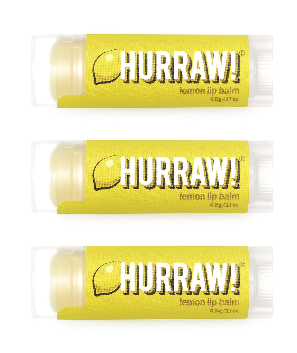 Hurraw! Lemon Lip Balm, 3 Pack: Organic, Certified Vegan, Cruelty and Gluten Free. Non-GMO, 100% Natural Ingredients. Bee, Shea, Soy and Palm Free. Made in USA - BeesActive Australia