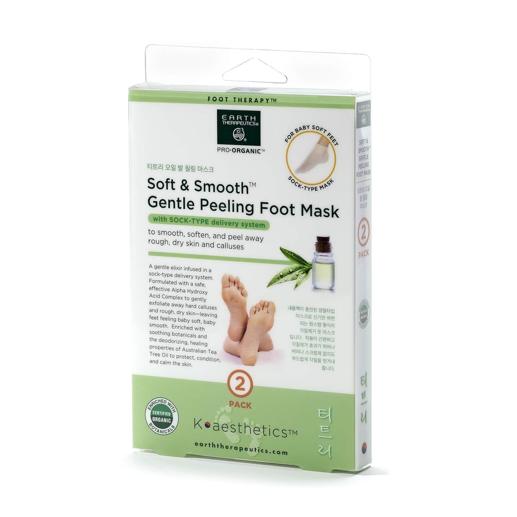 Earth Therapeutics Soft & Smooth Gentle Peeling Foot Mask - 2 Pairs - BeesActive Australia