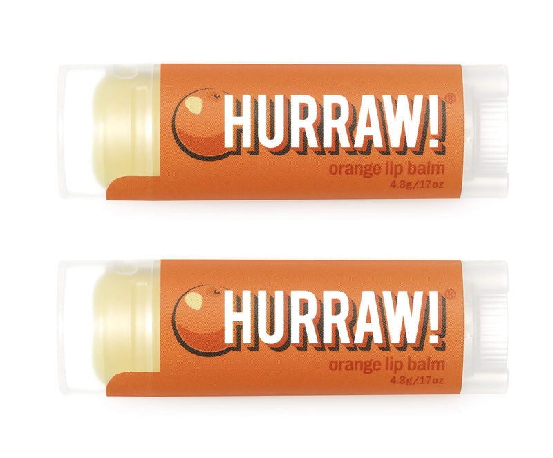 Hurraw! Orange Lip Balm, 2 Pack: Organic, Certified Vegan, Cruelty and Gluten Free. Non-GMO, 100% Natural Ingredients. Bee, Shea, Soy and Palm Free. Made in USA - BeesActive Australia
