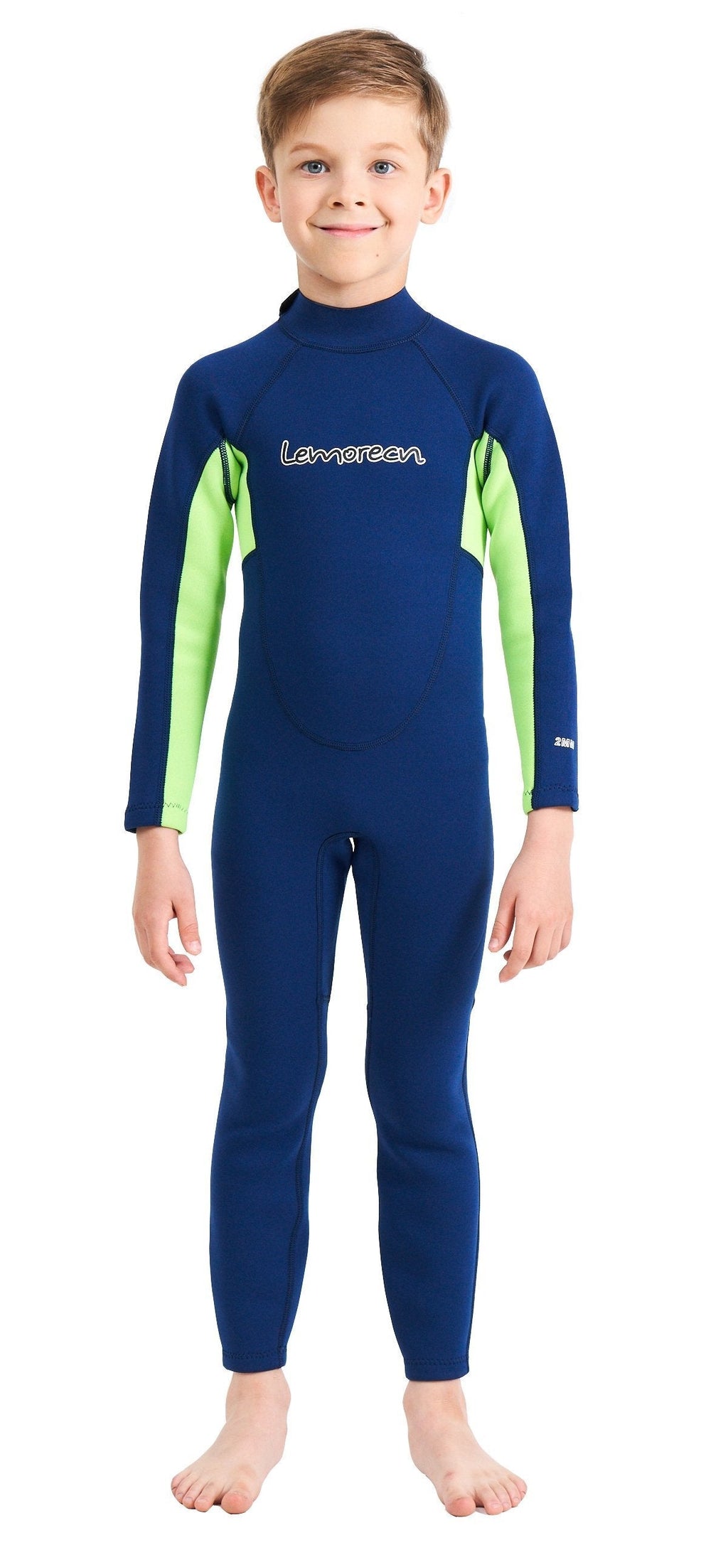 [AUSTRALIA] - Lemorecn Kids Wetsuits Youth Premium Neoprene 2mm Youth's Shorty Swim Suits Fullsuit Navy+Green 10 